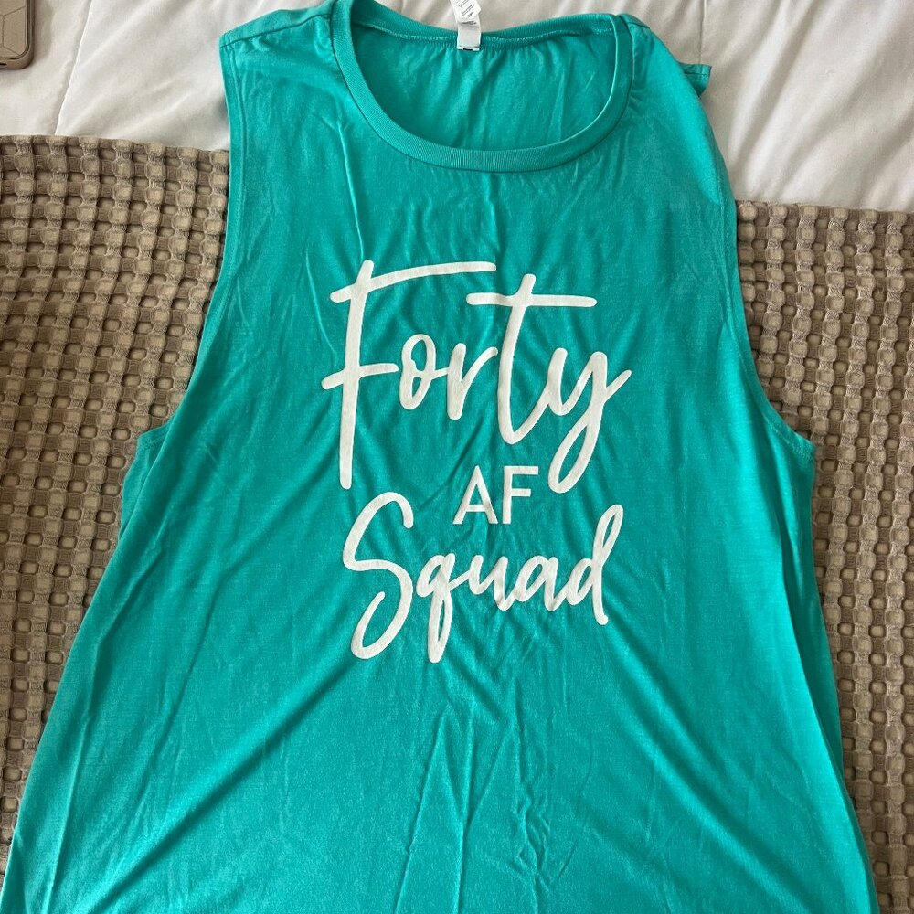 "Forty AF Squad" Bella Canvas Tank Top, Size 2XL